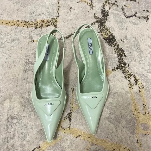Prada | Shoes | Prada Soft Padded Leather Slingback Pumps | Poshmark 